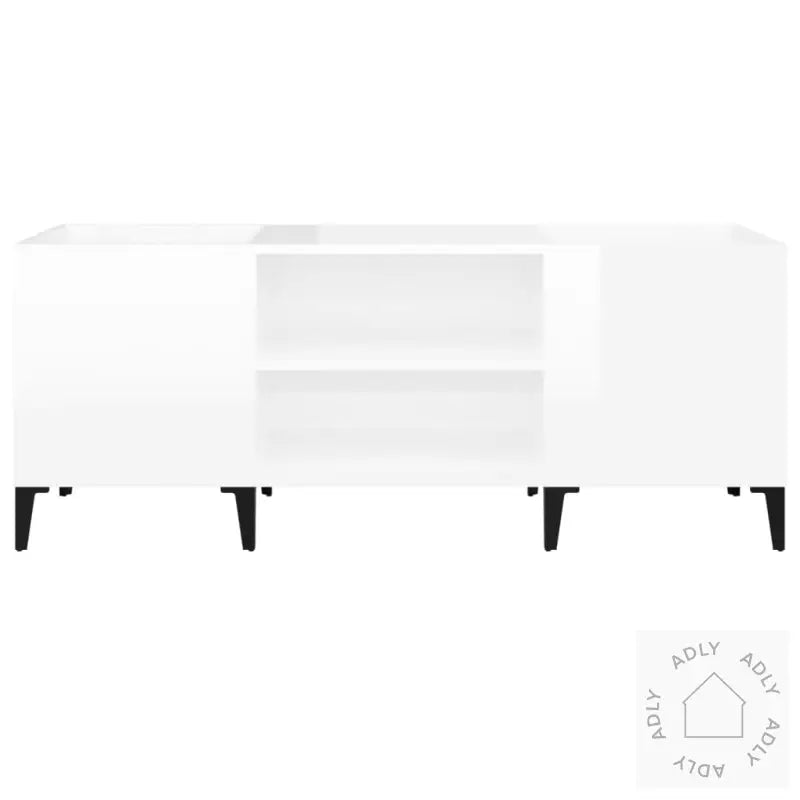 Hifi-Benk Høyglans Hvit 121X38X48 Cm Konstruert Tre