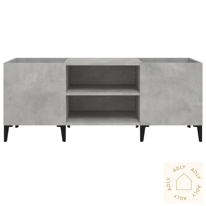 Hifi-Benk Betonggrå 121X38X48 Cm Konstruert Tre