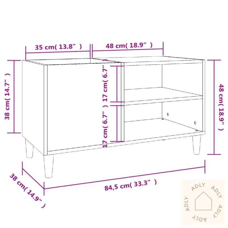 Hifi-Benk Svart 84,5X38X48 Cm Konstruert Tre