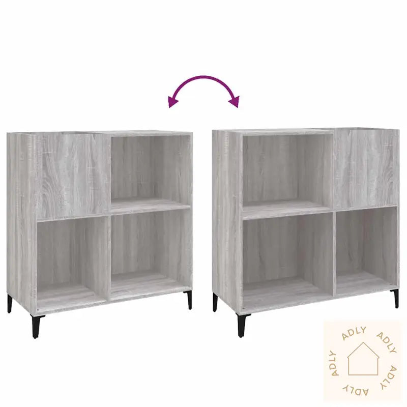 Hifi-Benk Grå Sonoma 84,5X38X89 Cm Konstruert Tre