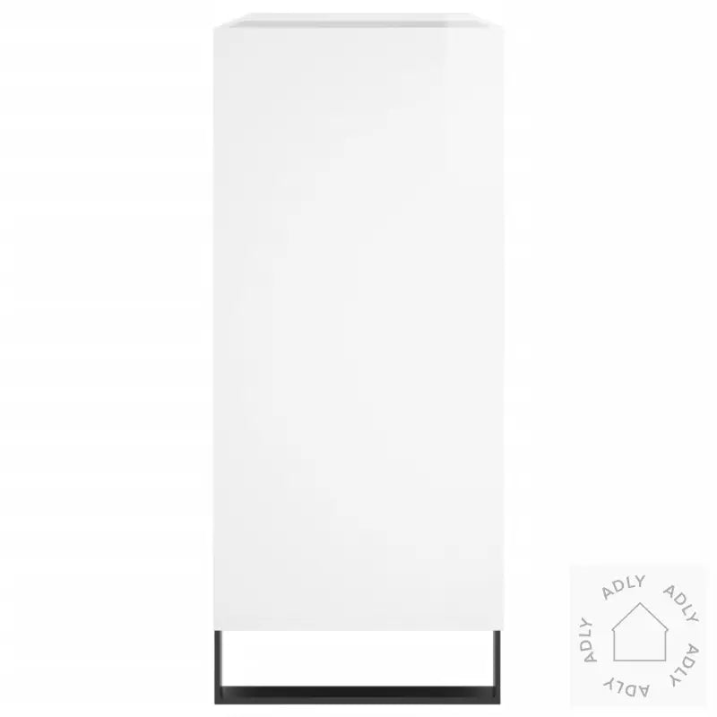 Hifi-Benk Høyglans Hvit 84,5X38X89 Cm Konstruert Tre