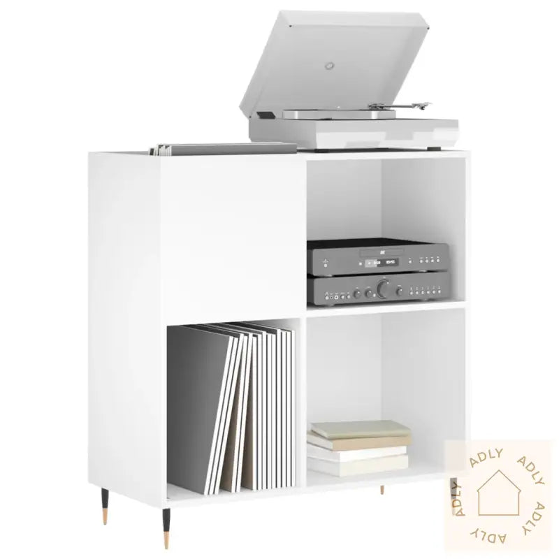 Hifi-Benk Hvit 84,5X38X89 Cm Konstruert Tre