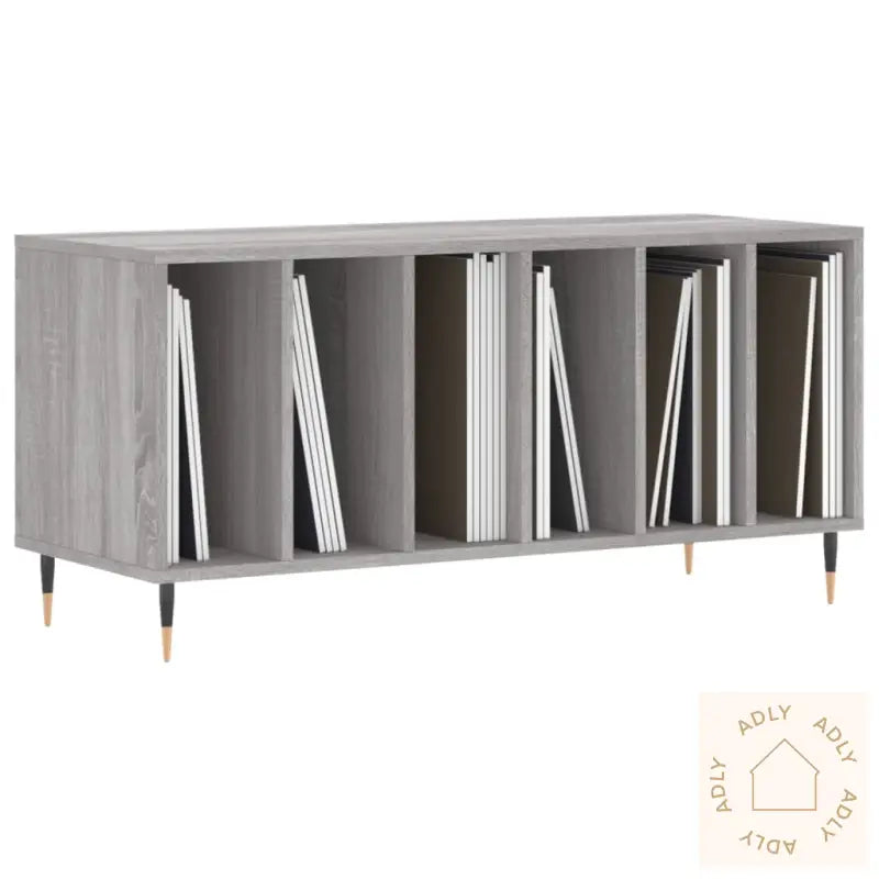 Hifi-Benk Grå Sonoma 100X38X48 Cm Konstruert Tre