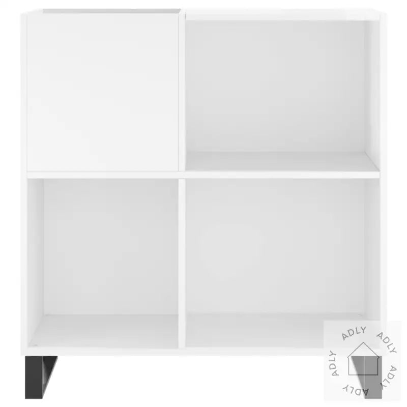 Hifi-Benk Høyglans Hvit 84,5X38X89 Cm Konstruert Tre