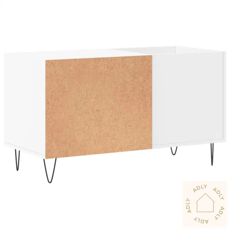 Hifi-Benk Hvit 85X38X48 Cm Konstruert Tre