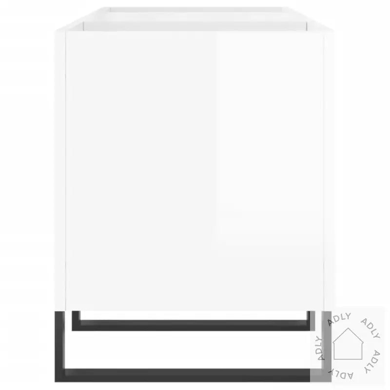 Hifi-Benk Høyglans Hvit 121X38X48 Cm Konstruert Tre