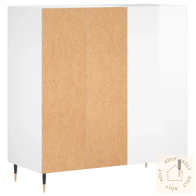 Hifi-Benk Høyglans Hvit 84,5X38X89 Cm Konstruert Tre