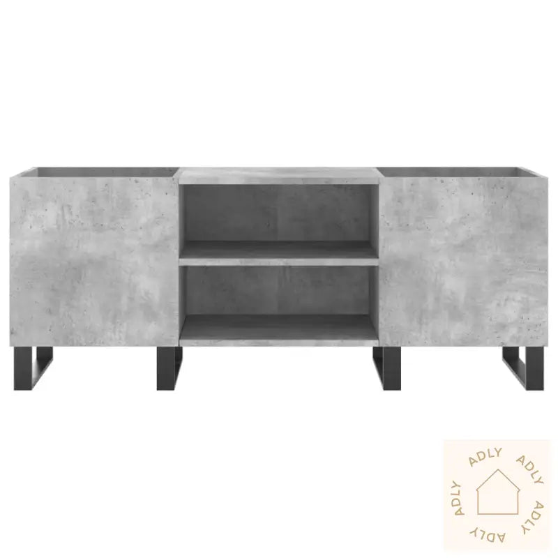 Hifi-Benk Betonggrå 121X38X48 Cm Konstruert Tre