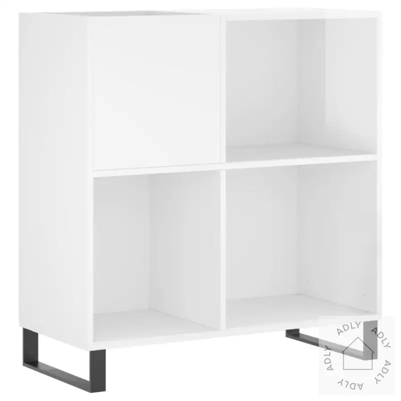 Hifi-Benk Høyglans Hvit 84,5X38X89 Cm Konstruert Tre