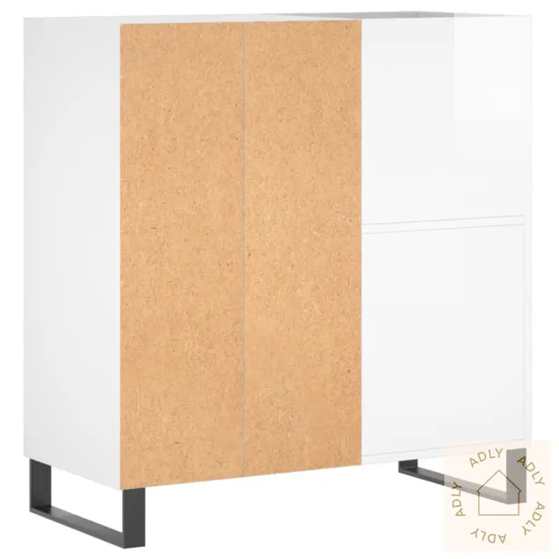 Hifi-Benk Høyglans Hvit 84,5X38X89 Cm Konstruert Tre