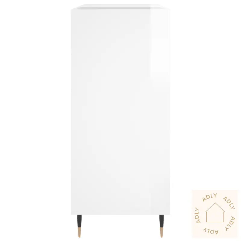 Hifi-Benk Høyglans Hvit 84,5X38X89 Cm Konstruert Tre