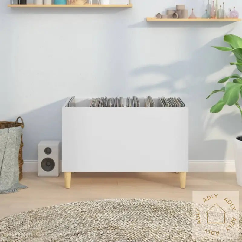 Hifi-Benk Hvit 74,5X38X48 Cm Konstruert Tre