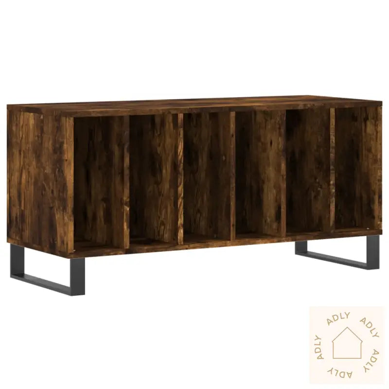 Hifi-Benk Røkt Eik 100X38X48 Cm Konstruert Tre