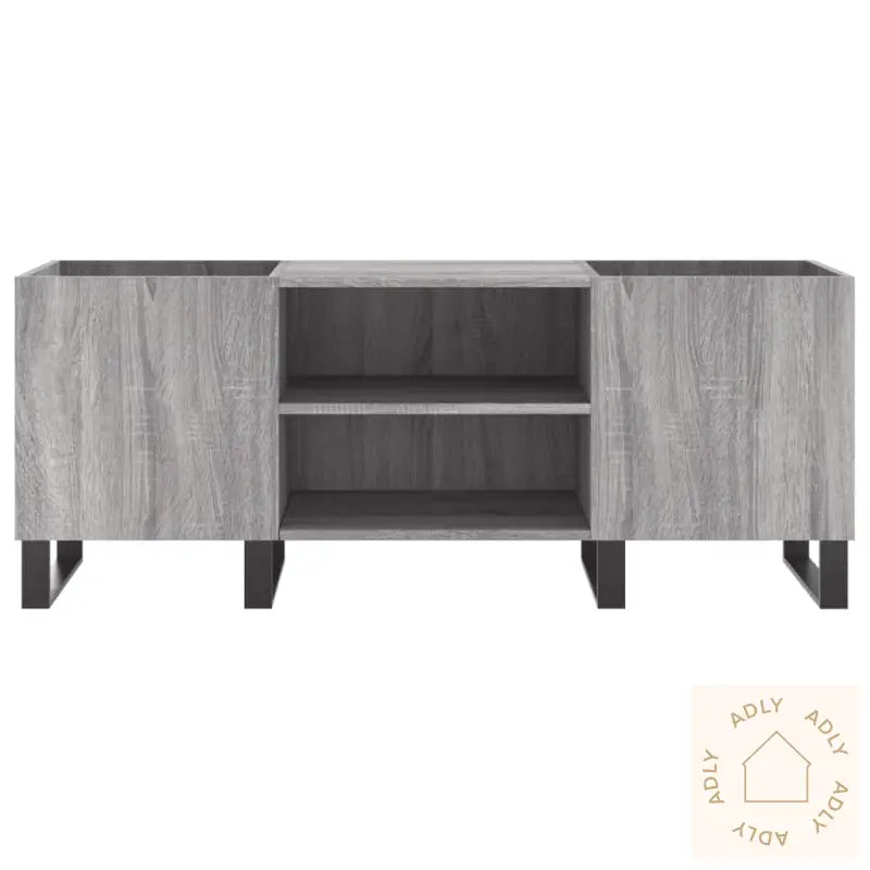 Hifi-Benk Grå Sonoma 121X38X48 Cm Konstruert Tre