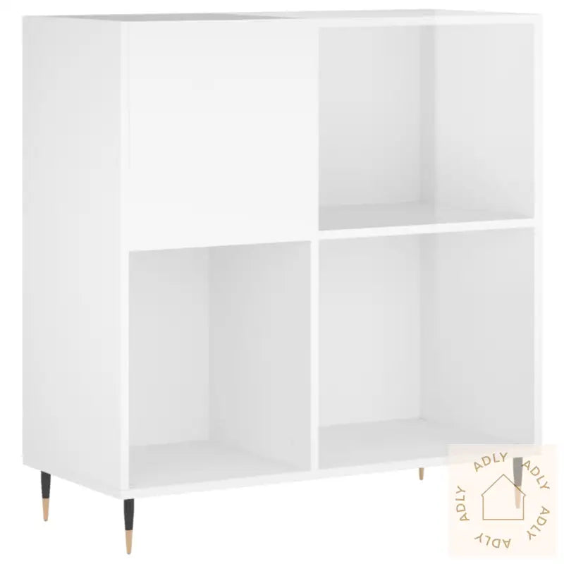 Hifi-Benk Høyglans Hvit 84,5X38X89 Cm Konstruert Tre
