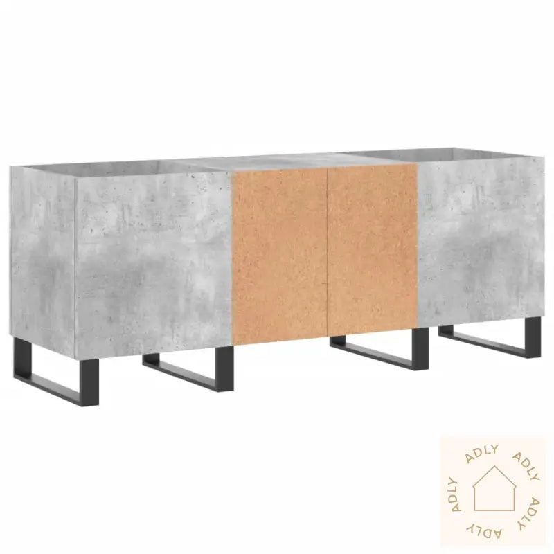 Hifi-Benk Betonggrå 121X38X48 Cm Konstruert Tre