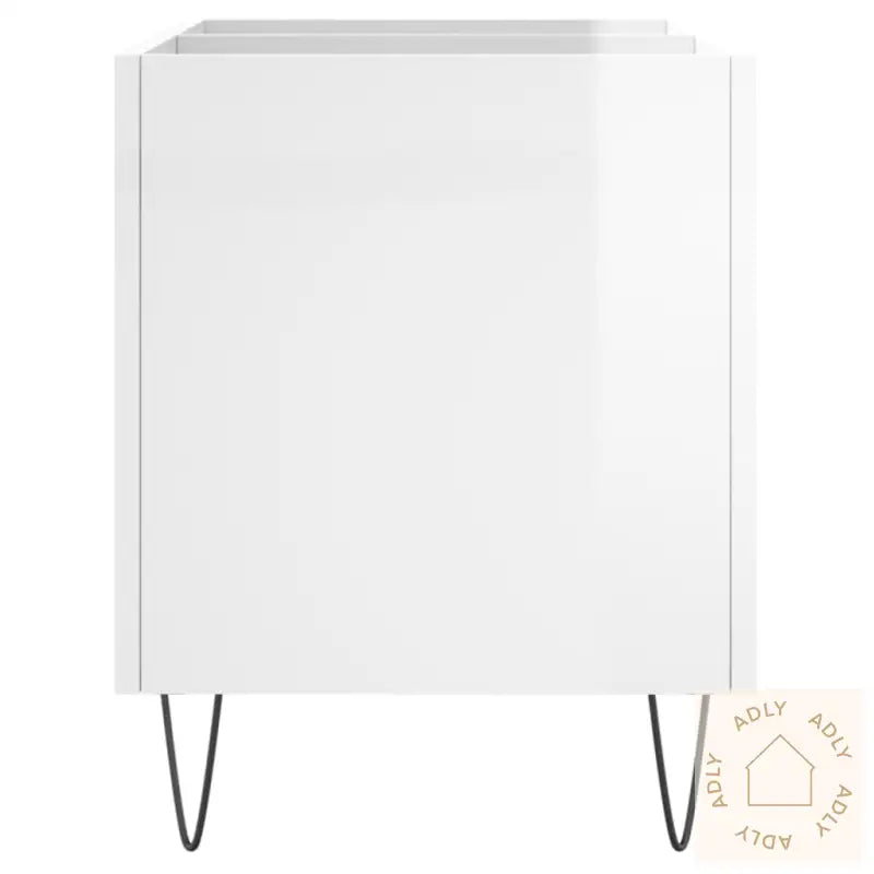 Hifi-Benk Høyglans Hvit 74,5X38X48 Cm Konstruert Tre