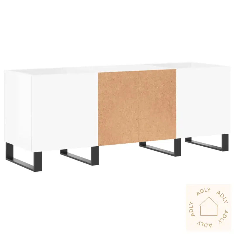 Hifi-Benk Høyglans Hvit 121X38X48 Cm Konstruert Tre