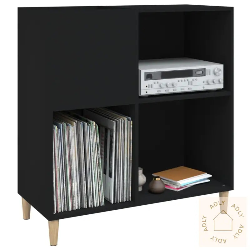 Hifi-Benk Svart 84,5X38X89 Cm Konstruert Tre