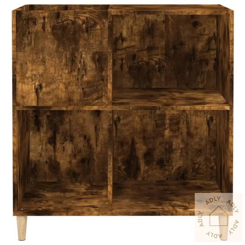 Hifi-Benk Røkt Eik 84,5X38X89 Cm Konstruert Tre