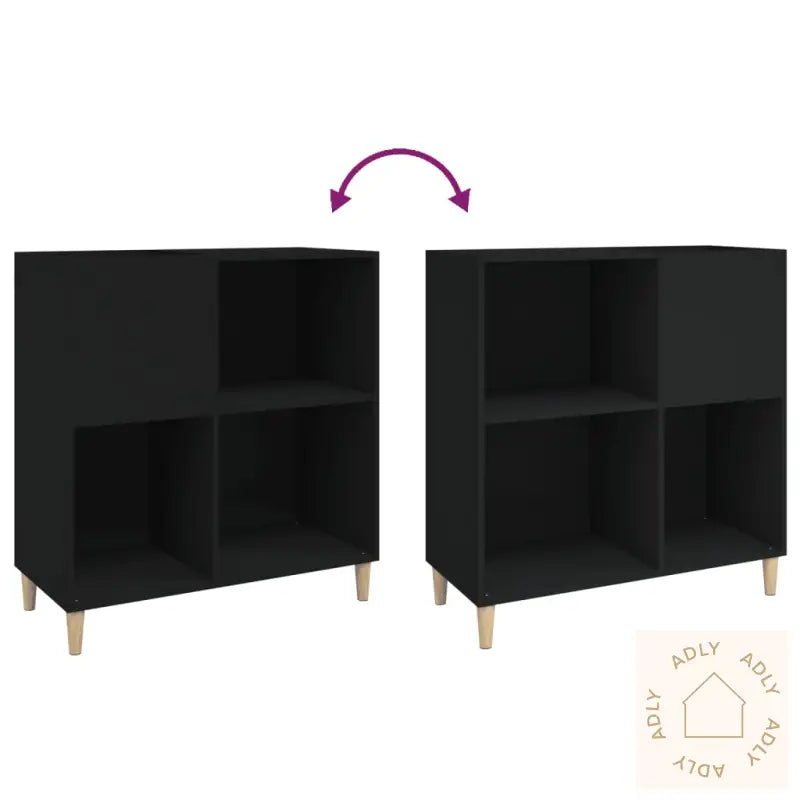 Hifi-Benk Svart 84,5X38X89 Cm Konstruert Tre