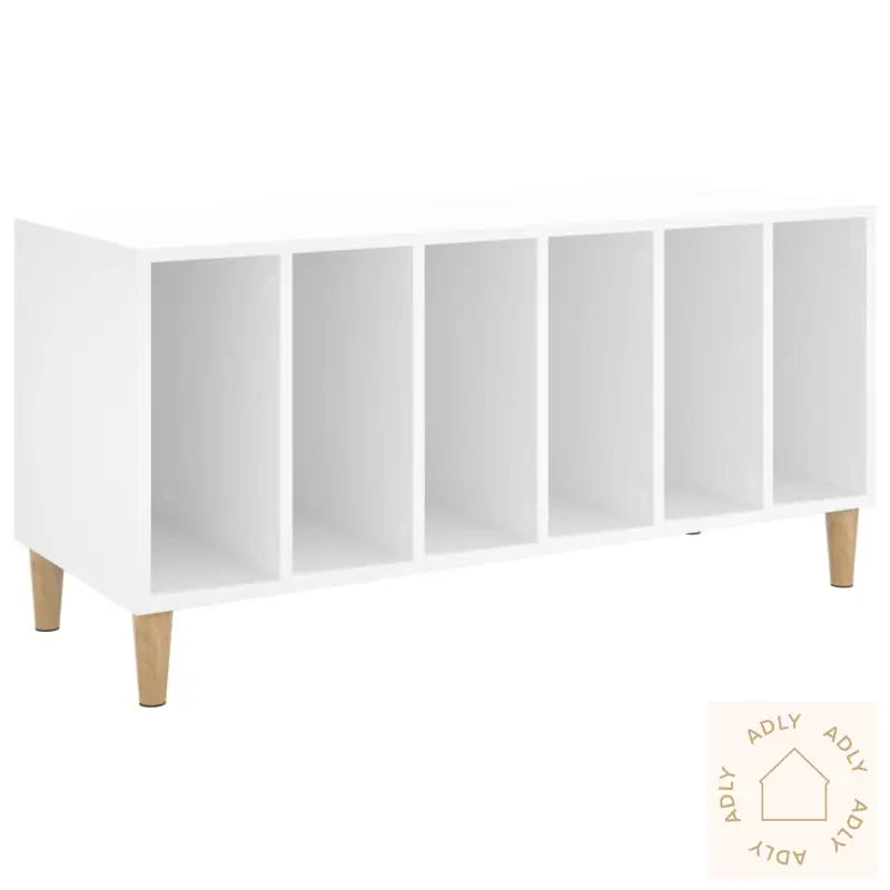 Hifi-Benk Hvit 100X38X48 Cm Konstruert Tre