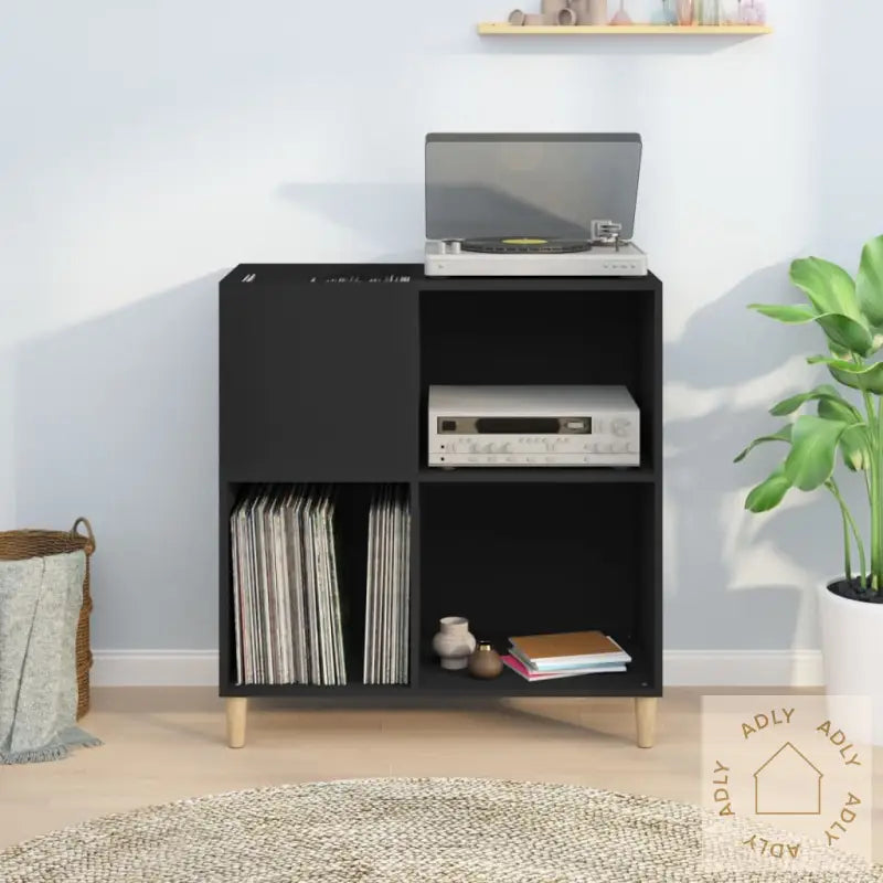 Hifi-Benk Svart 84,5X38X89 Cm Konstruert Tre