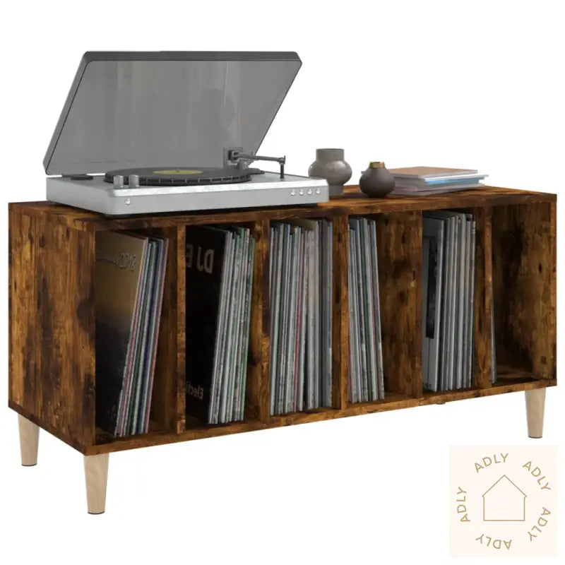 Hifi-Benk Røkt Eik 100X38X48 Cm Konstruert Tre