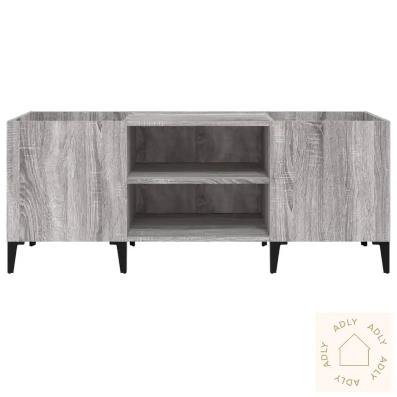 Hifi-Benk Grå Sonoma 121X38X48 Cm Konstruert Tre