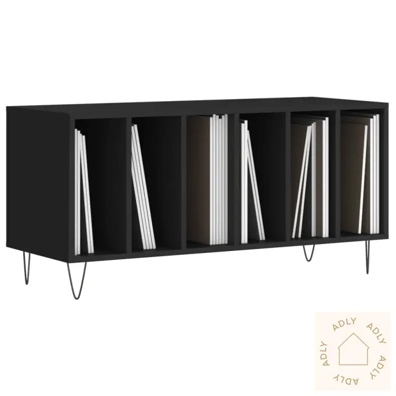 Hifi-Benk Svart 100X38X48 Cm Konstruert Tre