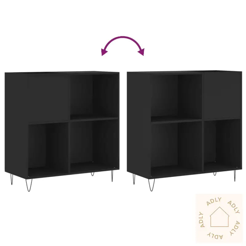 Hifi-Benk Svart 84,5X38X89 Cm Konstruert Tre