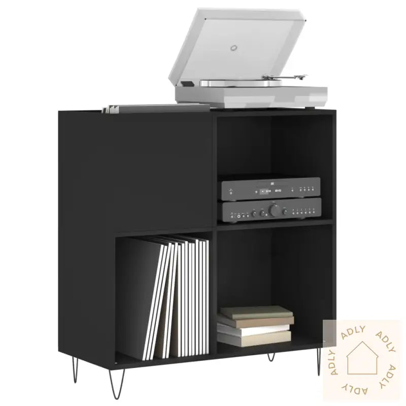 Hifi-Benk Svart 84,5X38X89 Cm Konstruert Tre