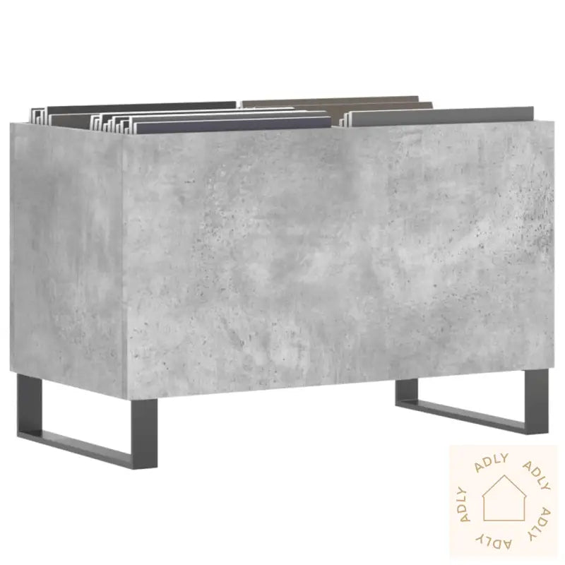 Hifi-Benk Betonggrå 74,5X38X48 Cm Konstruert Tre