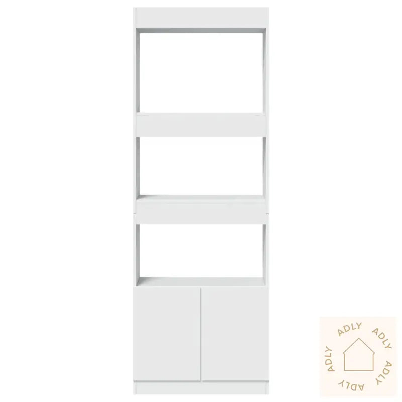 Highboard Hvit 63X33X180 Cm Konstruert Tre