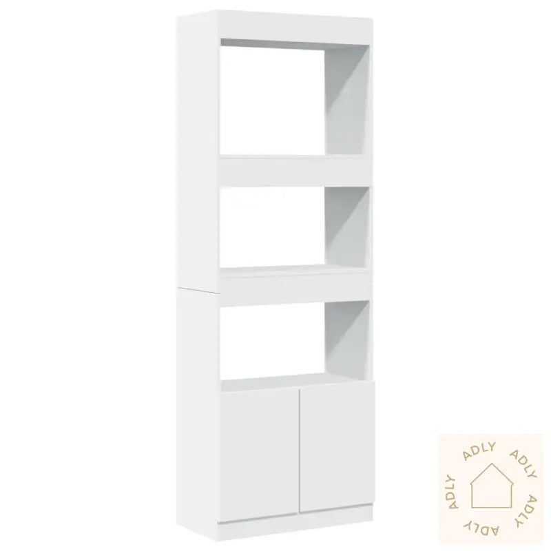 Highboard Hvit 63X33X180 Cm Konstruert Tre