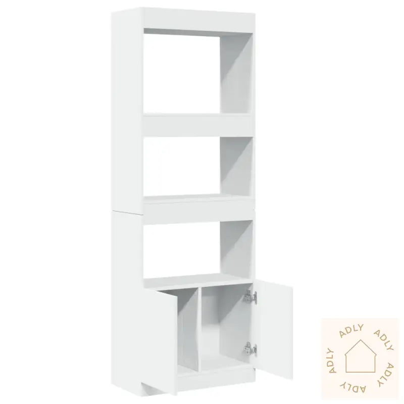 Highboard Hvit 63X33X180 Cm Konstruert Tre