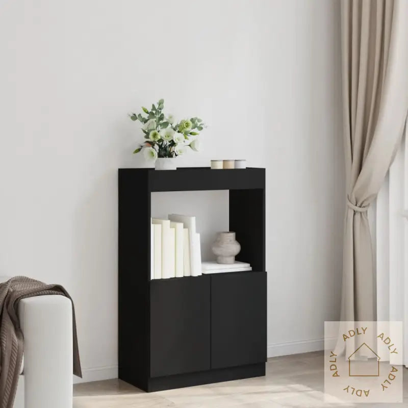 Highboard Svart 63X33X100 Cm Konstruert Tre