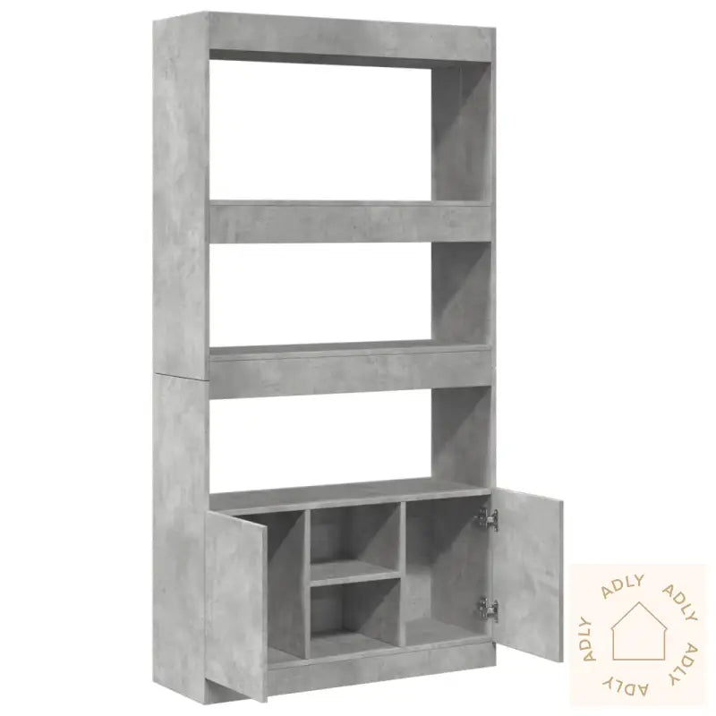 Highboard Betonggrå 92X33X180 Cm Konstruert Tre