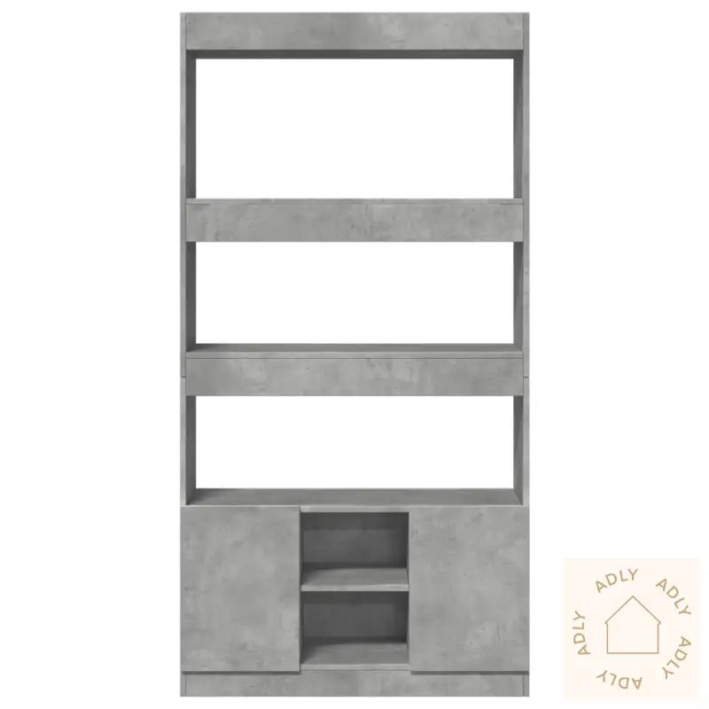 Highboard Betonggrå 92X33X180 Cm Konstruert Tre
