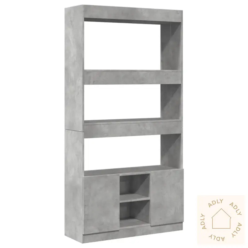 Highboard Betonggrå 92X33X180 Cm Konstruert Tre