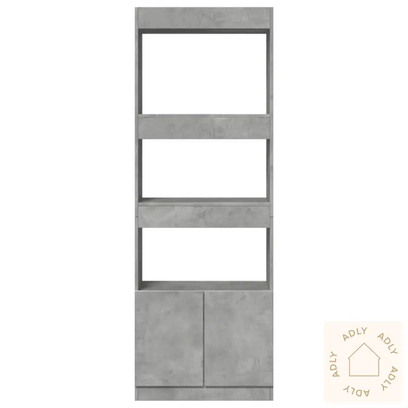 Highboard Betonggrå 63X33X180 Cm Konstruert Tre