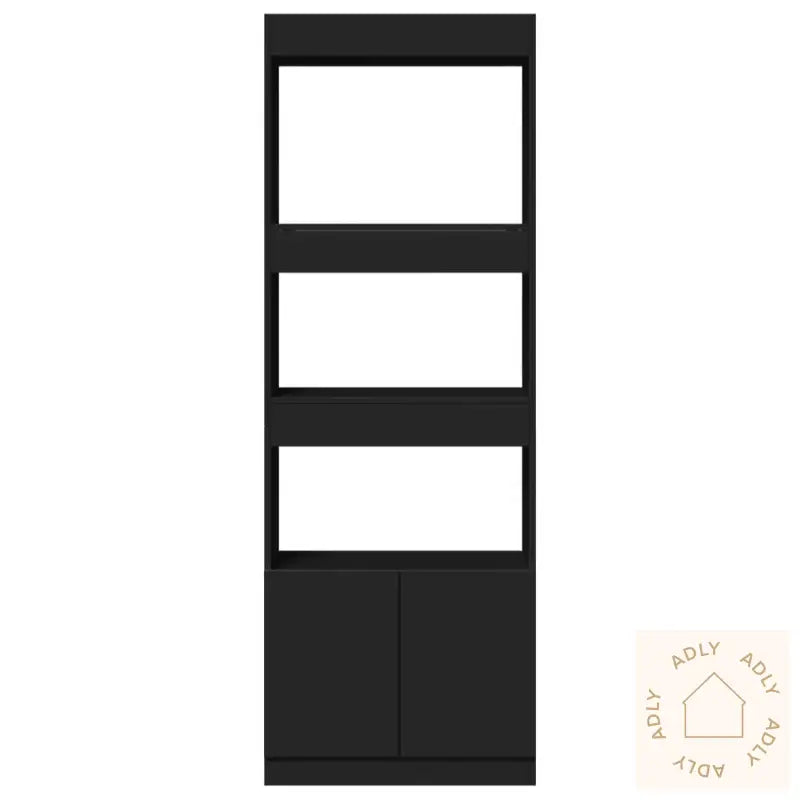 Highboard Svart 63X33X180 Cm Konstruert Tre