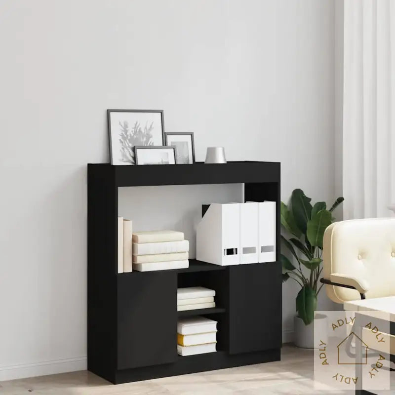 Highboard Svart 92X33X100 Cm Konstruert Tre