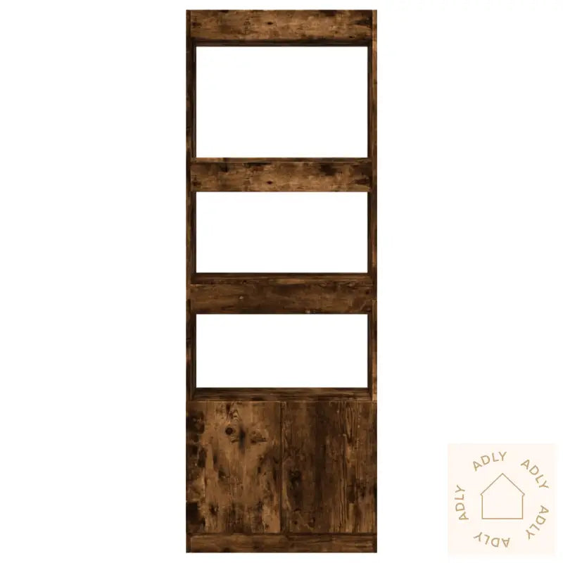 Highboard Røkt Eik 63X33X180 Cm Konstruert Tre