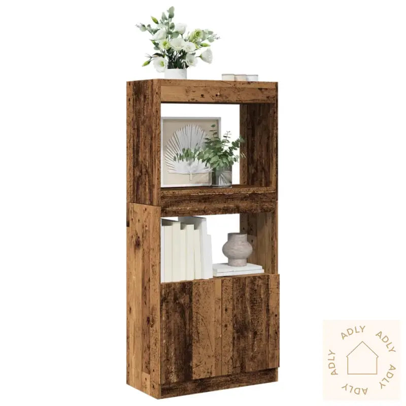 Highboard Gammelt Tre 63X33X140 Cm Konstruert Tre
