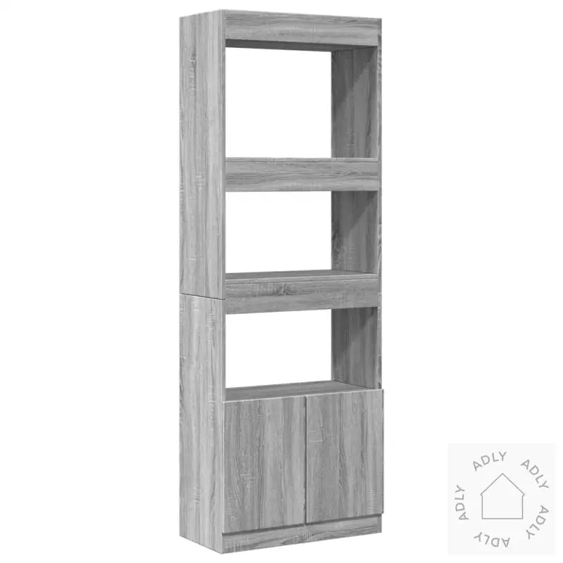 Highboard Grå Sonoma 63X33X180 Cm Konstruert Tre
