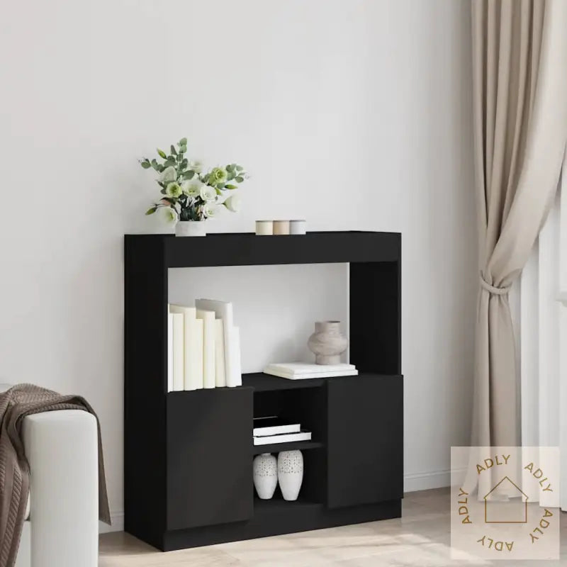 Highboard Svart 92X33X100 Cm Konstruert Tre