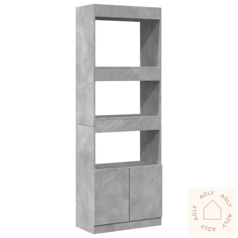 Highboard Betonggrå 63X33X180 Cm Konstruert Tre