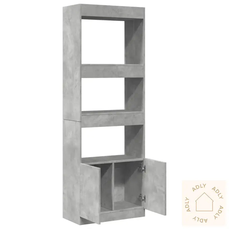 Highboard Betonggrå 63X33X180 Cm Konstruert Tre