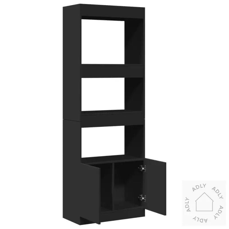 Highboard Svart 63X33X180 Cm Konstruert Tre